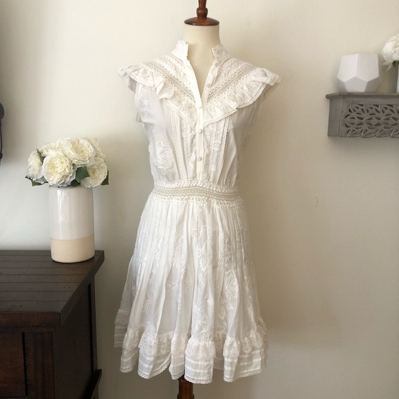 Zimmermann Tulsi Flutter Day dress white eyelet lace size 8 - Picture 3 of 16